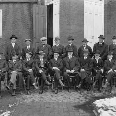 Men's Bible class in front of Methodist-Episcopal Church South