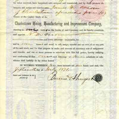 Two stock certificates