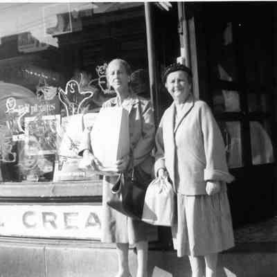 Anne and Margaret Aldridge at Moffett's Pharmacy