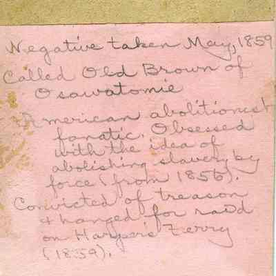 Verso John Brown carte-de-visite: Origformat: Other