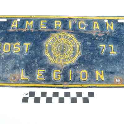 American Legion Post 71 license plate