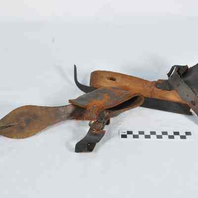 Hand made wood and iron ice skates
