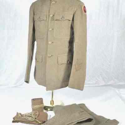 Wool World War I tunic, pants and spiral puttees
