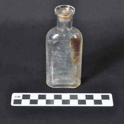 Clear glass pharmacy bottle