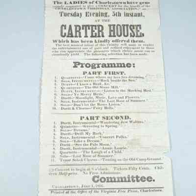 1866 poster for Carter House concert