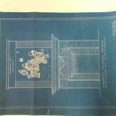 Blueprint for St. Hilda's Hall fireplace