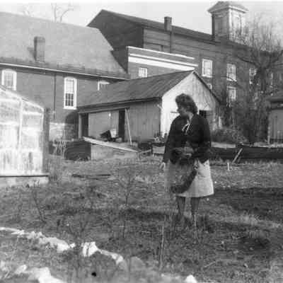 John Waters house with Marguerite Waters in the back yard