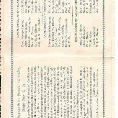 Invitation card for the reunion of the Baylor Light Horse Company B