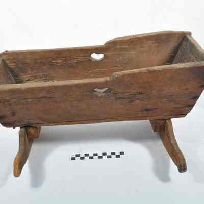 Wooden doll cradle