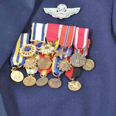 U. S. Air Force, dark blue dress uniform - close up of medals