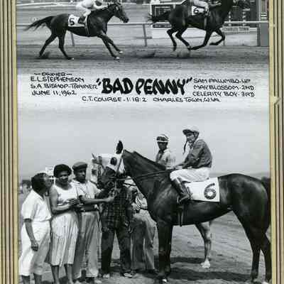 Winner's circle for "Bad Penny" at Charles Town Race Track