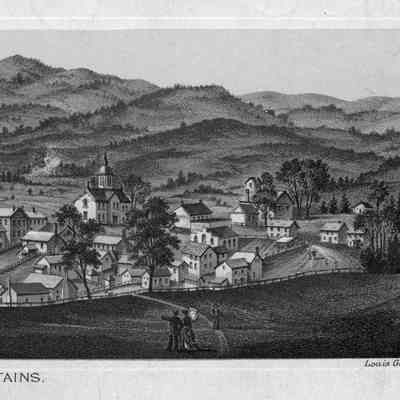 Half of a drawing of the Blue Ridge Mountains