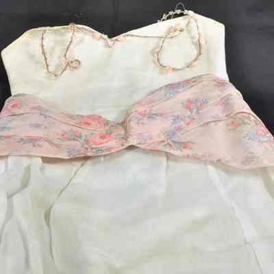 White off-the-shoulder organdy dress