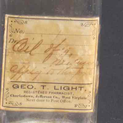 Clear glass pharmacy bottle