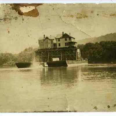 Houses transported via boat