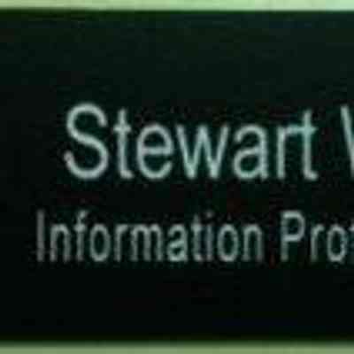 Black plastic name tag