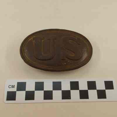 Brass oval U.S. belt plate