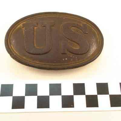 Brass oval U.S. belt plate