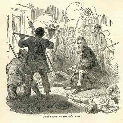 John Brown at Harpers Ferry wood engraving