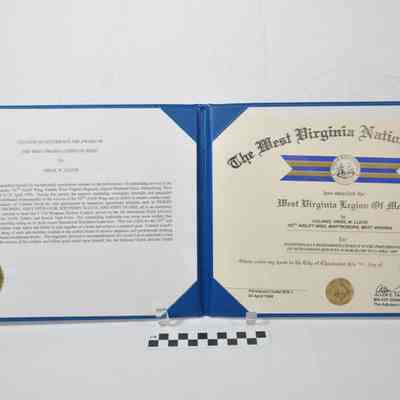 West Virginia Legion of Merit certificate
