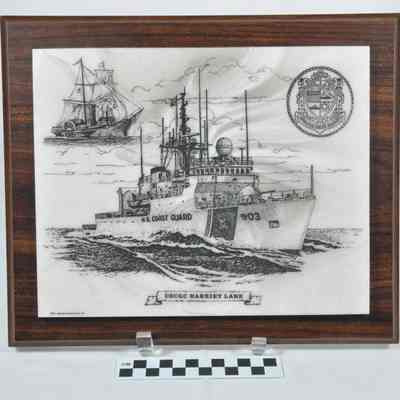 Commemorative plaque depicting the U.S. Coast Guard Cutter Harriet Lane