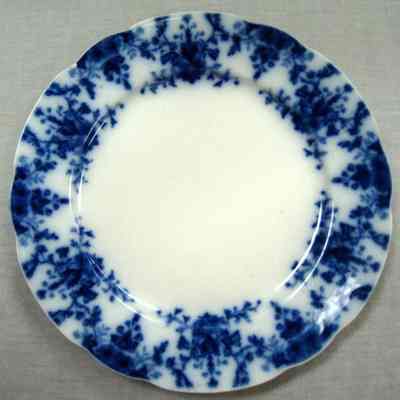 Staffordshire flow blue-style dinner plate