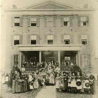 Students in front of Stephenson's Seminary