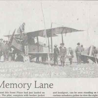 Scout plane landed in Wall's Field near Charles Town, April 10, 1920