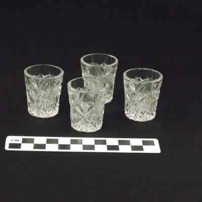 Clear glass drinking glasses made for child's play