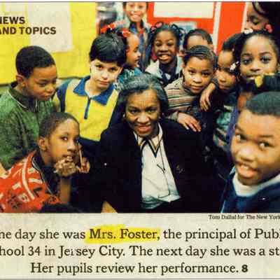 Principal Delores Jackson Foster and students