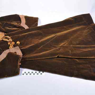 Dark brown woman's velvet dress coat