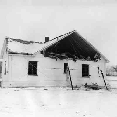 Halltown dynamite truck explosion - house destroyed by explosion