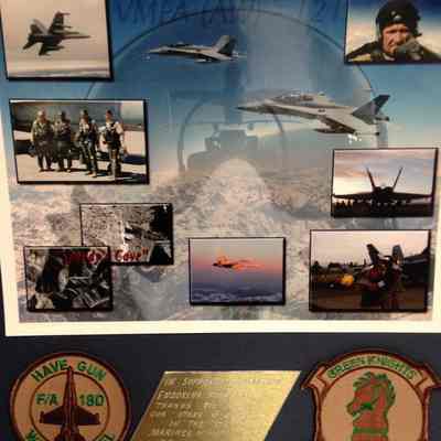 Photo collage from the VMFA (AW) - 121 to Wayne Lloyd with two patches