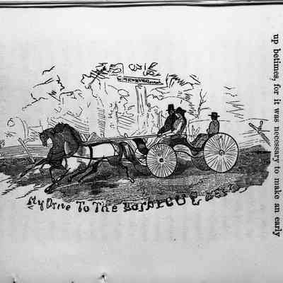 "My Ride to the Barbecue" illustration
