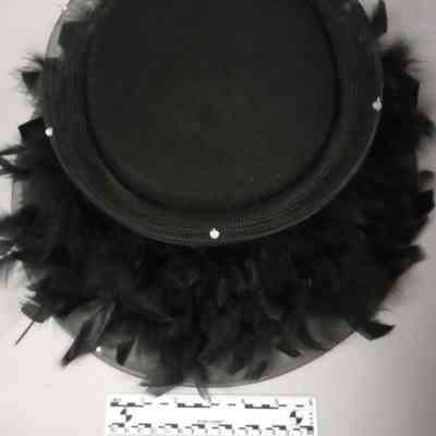 Black feathered Church hat