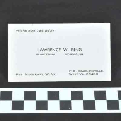 Business card of Lawrence W. Ring
