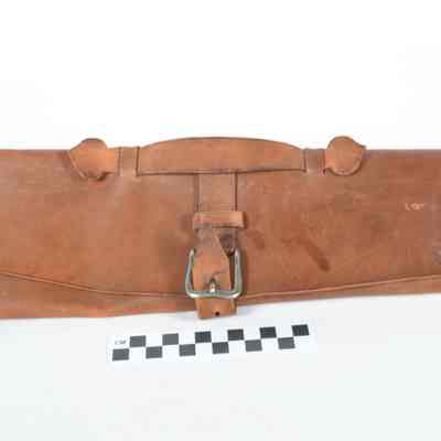 Leather World War I map carrying case