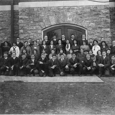 Portrait of school children and teachers