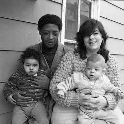 Unidentified couple and children