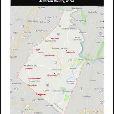 Map of African American rural communities in Jefferson County, W.Va.