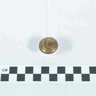 Brass Confederate cavalry uniform button