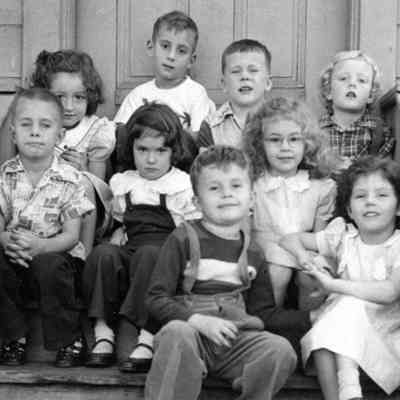 Kindergarten class of 1951-1952 at Webb Blessing house