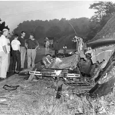 Car after accident with truck