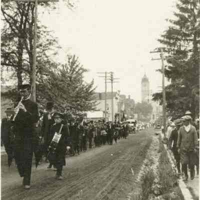 Street scene during a parade or procession