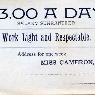 Ad for light and respectable work