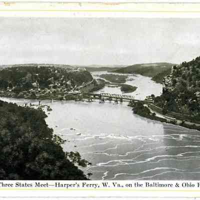 Where Three States Meet-- Harper's Ferry, W. Va., on the Baltimore & Ohio Railroad