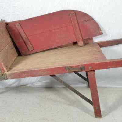 Two-handle wooden handcart