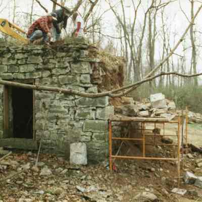 Working on the bathhouse at Shannondale