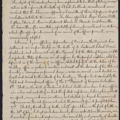 Resolution concerning death of Frank Lackland