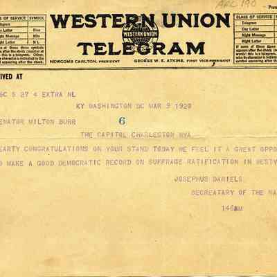 telegram from the Secretary of the Navy